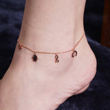 Mystic Symbols of Protection Rose Gold Plated Silver Anklet