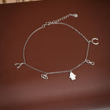 Mystic Symbols of Protection Silver Anklet