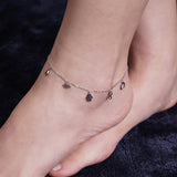 Mystic Symbols of Protection Silver Anklet