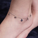 Mystic Symbols of Protection Silver Anklet