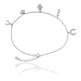 Mystic Symbols of Protection Silver Anklet