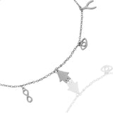 Mystic Symbols of Protection Silver Anklet