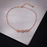 The Zaira Petals Rose Gold Plated Silver Anklet