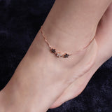 The Zaira Petals Rose Gold Plated Silver Anklet