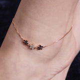 The Zaira Petals Rose Gold Plated Silver Anklet