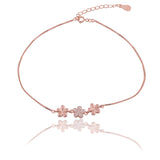 The Zaira Petals Rose Gold Plated Silver Anklet