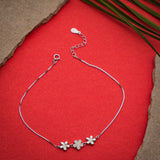 The Zaira Petals Silver Anklet