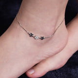 The Zaira Petals Silver Anklet