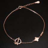 Whimsy T-Bar Charm Silver Anklet