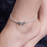 Wings of Wonder Butterfly Silver Anklet