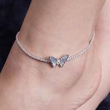 Wings of Wonder Butterfly Silver Anklet