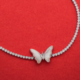 Wings of Wonder Butterfly Silver Anklet