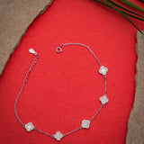 The Leilani Clover Silver Anklet