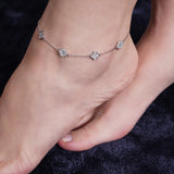 The Leilani Clover Silver Anklet