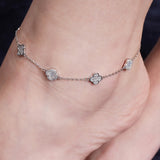 The Leilani Clover Silver Anklet