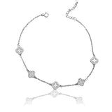 The Leilani Clover Silver Anklet