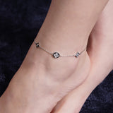 Astrid Triflor Silver Anklet