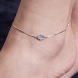 Nautical Breezy Charm Silver Anklet