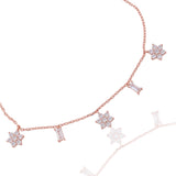 Crescent Charms & Blooms Silver Anklet