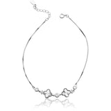 Jubilant Clover Charm Silver Anklet