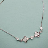 Jubilant Clover Charm Silver Anklet