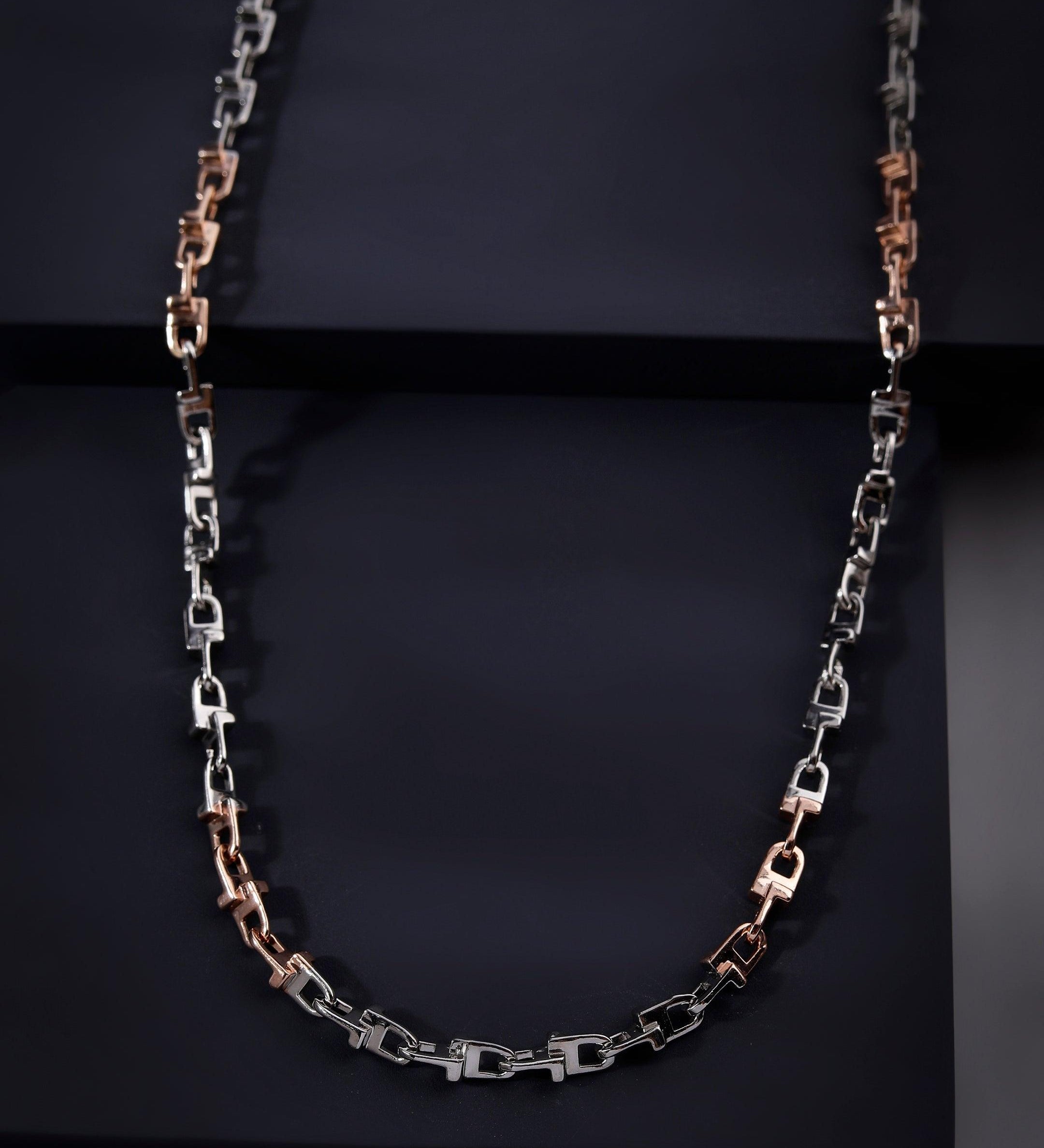 Gilded Armor Two Tone Men's Silver Chain - Diavo Jewels