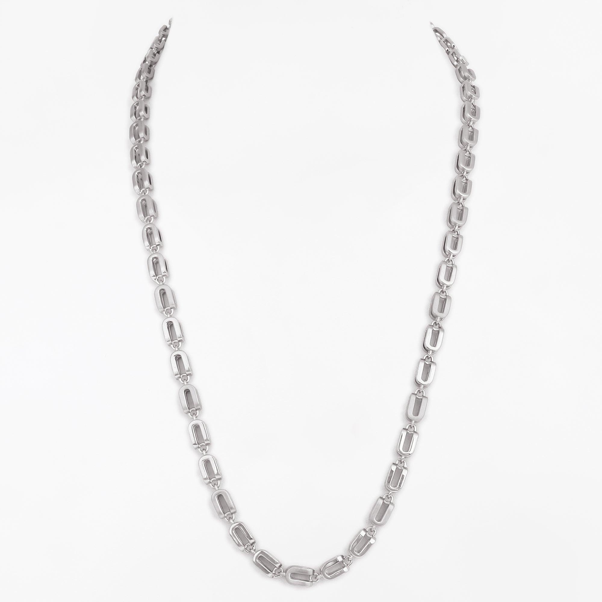 Pinnacle Prestige Rhodium Plated Men's Silver Chain - Diavo Jewels