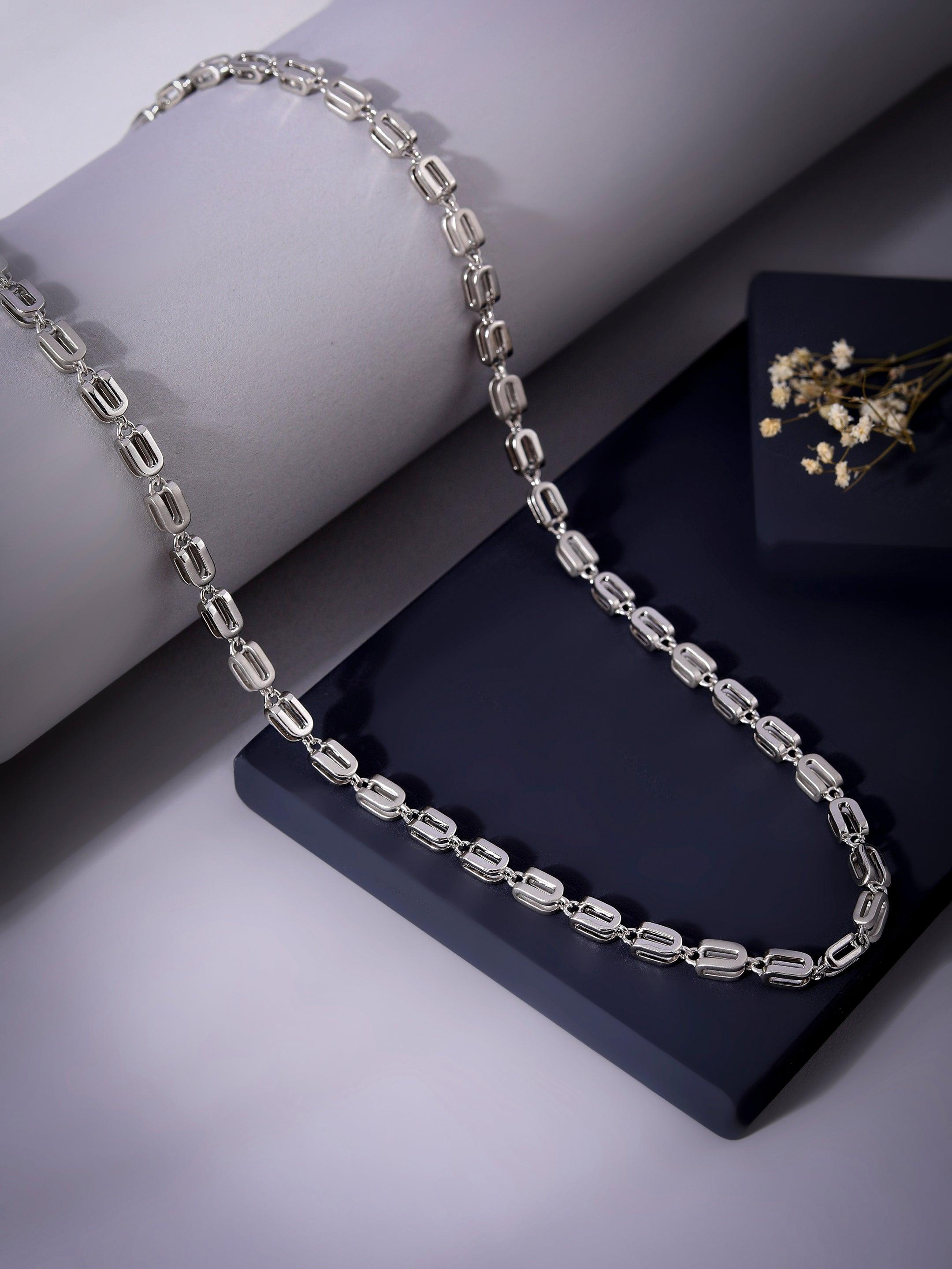 Pinnacle Prestige Rhodium Plated Men's Silver Chain - Diavo Jewels