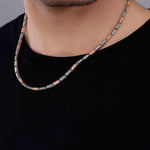 Rugged Link Dual-Tone Men's Silver Chain - Diavo Jewels