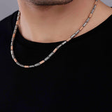 Rugged Link Dual-Tone Men's Silver Chain - Diavo Jewels