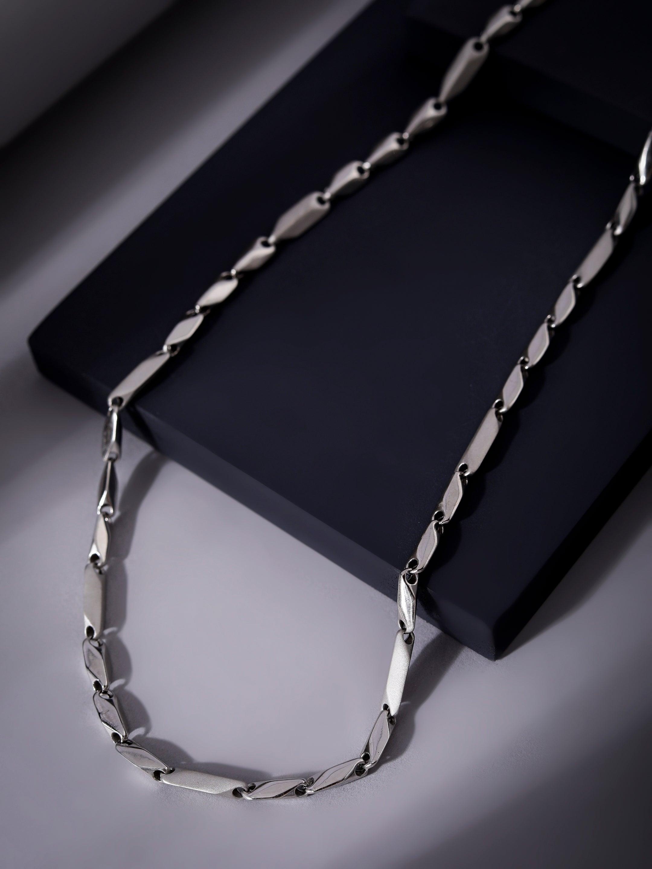 Elite Zen Rhodium Plated Men's Silver Chain - Diavo Jewels