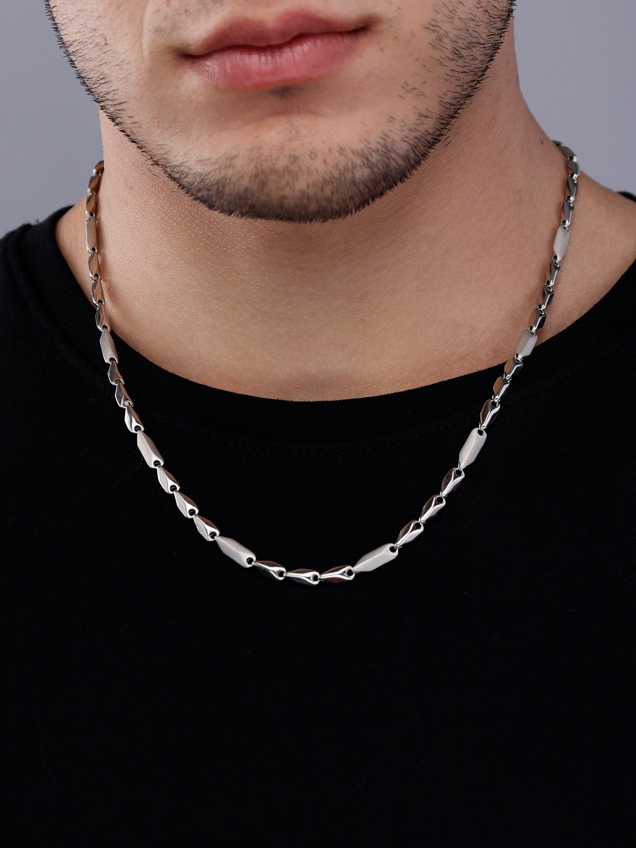 Elite Zen Rhodium Plated Men's Silver Chain - Diavo Jewels