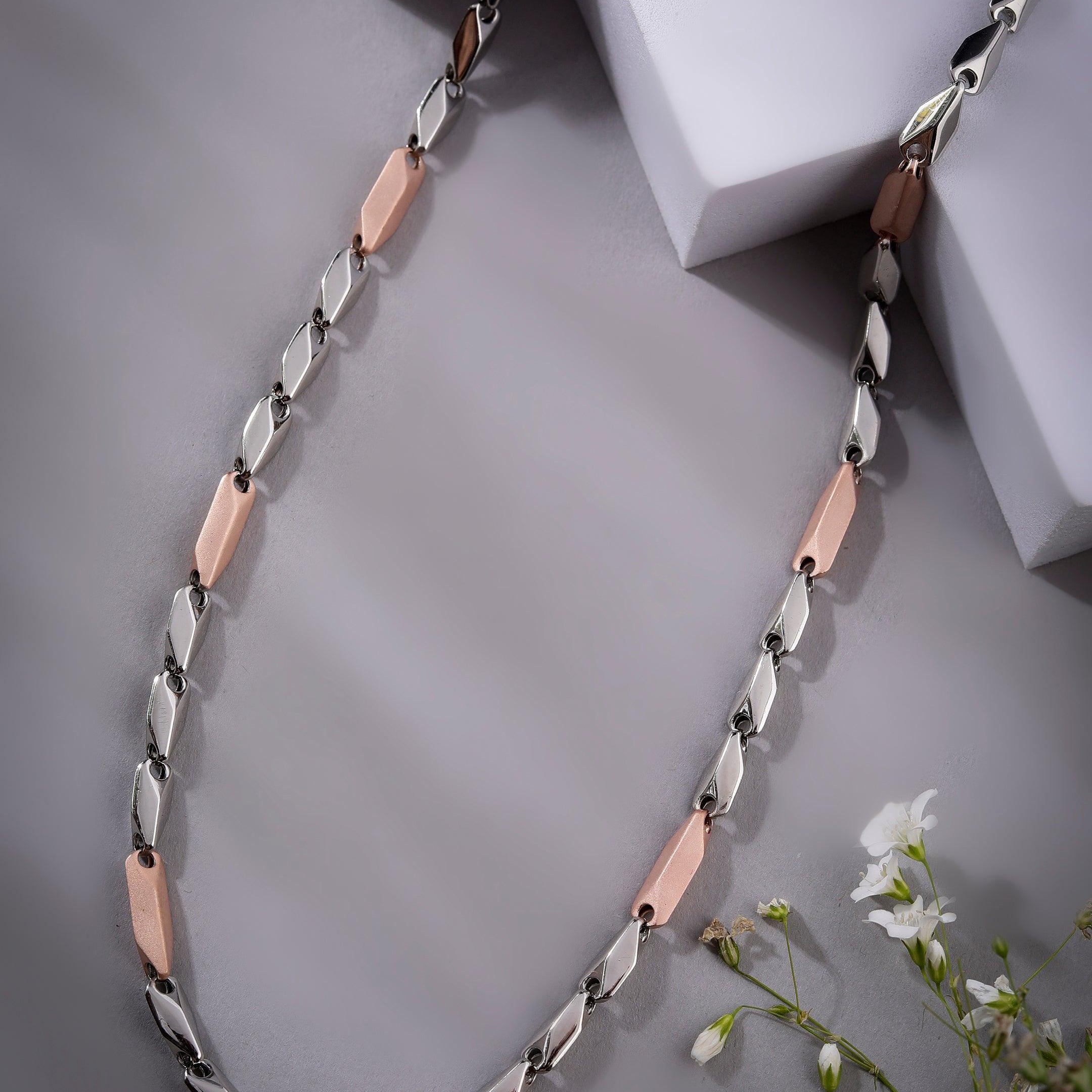 Elite Zen Two Tone Men's Silver Chain - Diavo Jewels