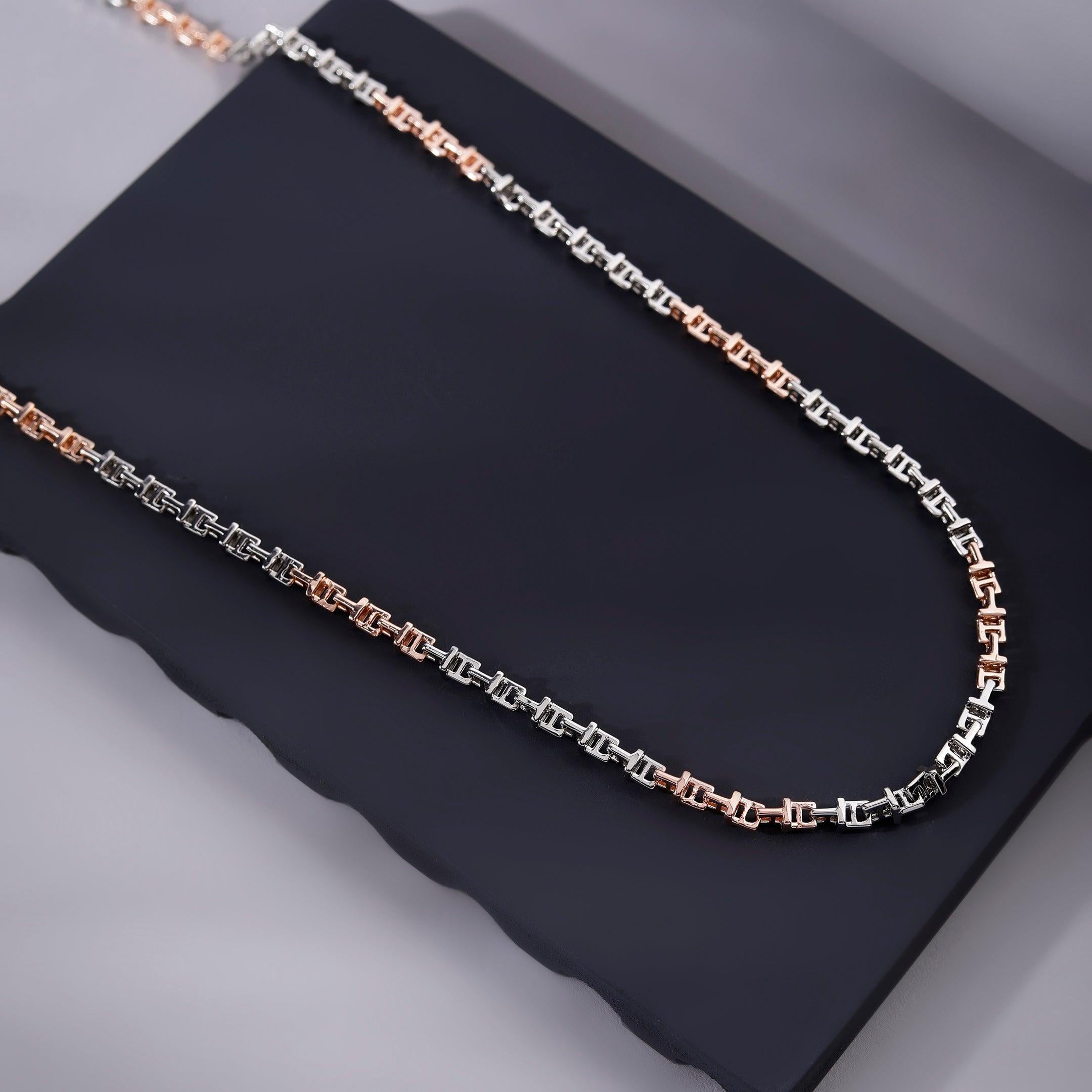 Ember T-Duo Two Tone Men's Silver Chain - Diavo Jewels