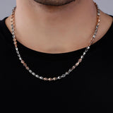 Odyssey Pyramid Two Tone Men's Silver Chain - Diavo Jewels