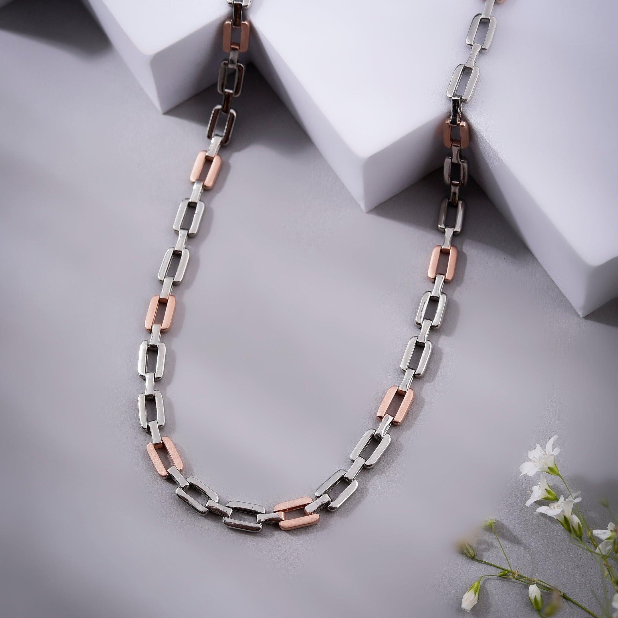 Nova Knight Two Tone Men's Silver Chain - Diavo Jewels