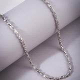 Phantom Stealth Curb Rhodium Plated Men's Silver Chain - Diavo Jewels