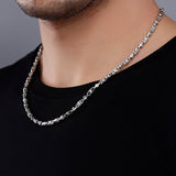 Phantom Stealth Curb Rhodium Plated Men's Silver Chain - Diavo Jewels