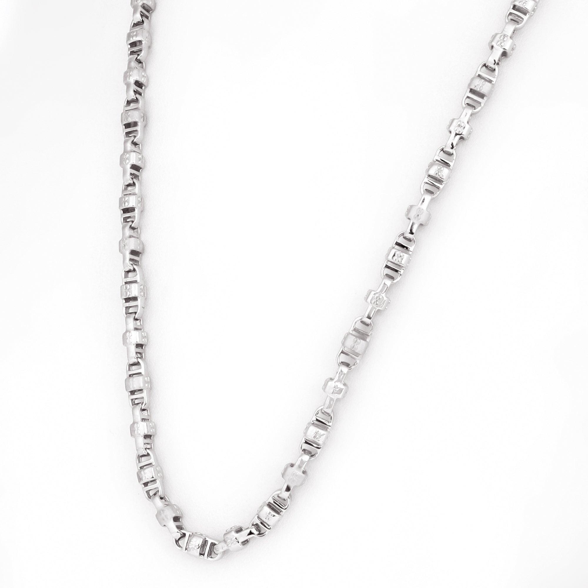 Phantom Stealth Curb Rhodium Plated Men's Silver Chain - Diavo Jewels