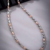 Phantom Stealth Curb Two Tone Men's Silver Chain - Diavo Jewels