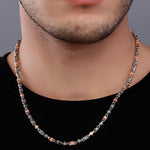 Phantom Stealth Curb Two Tone Men's Silver Chain - Diavo Jewels