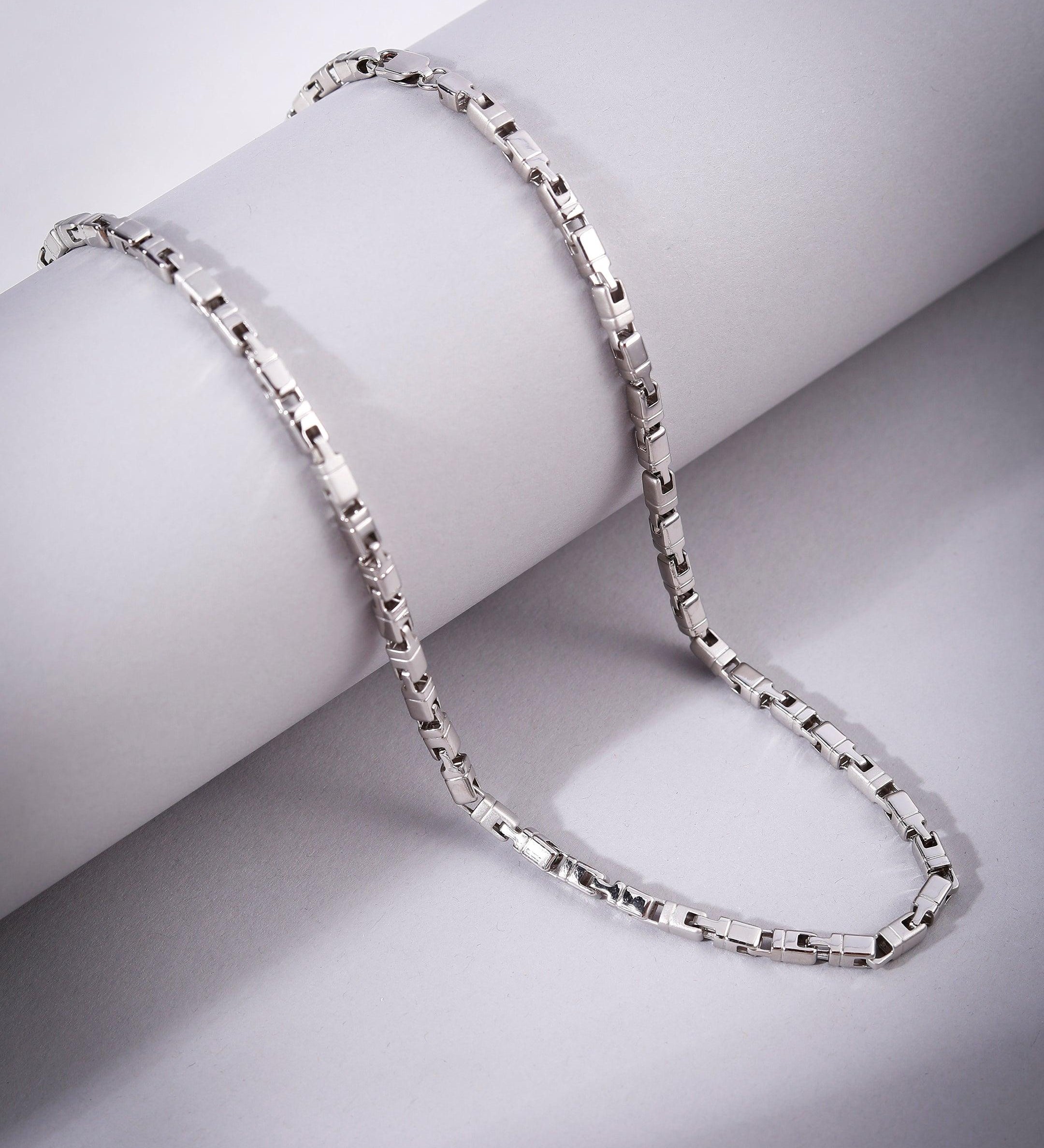 Corsair Rhodium-Plated Men's Silver Chain - Diavo Jewels