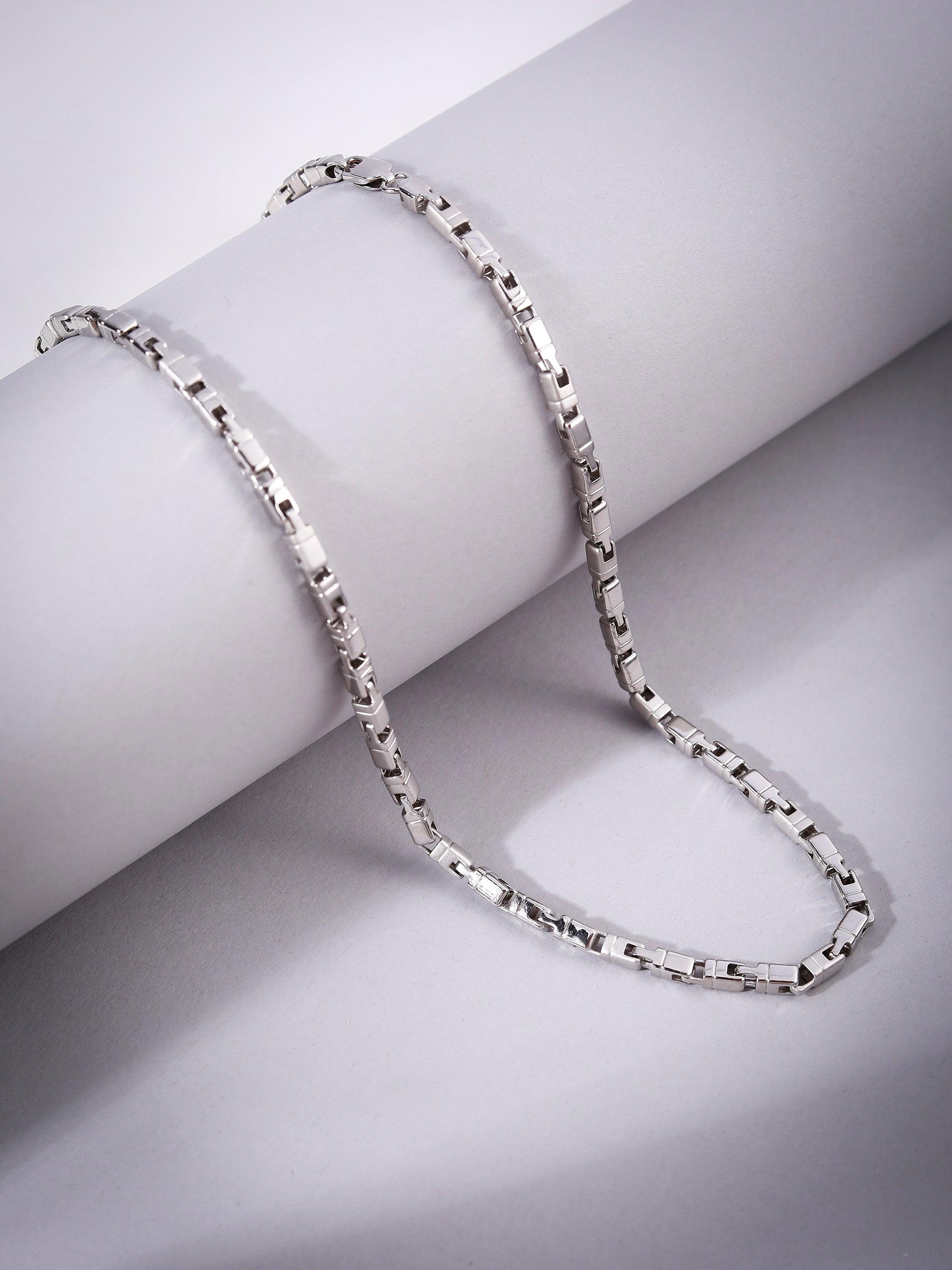 Corsair Rhodium-Plated Men's Silver Chain - Diavo Jewels