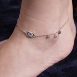 Evelyn Iris Silver Anklet