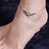 Wheel of Virtue Silver Anklet