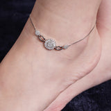 Wheel of Virtue Silver Anklet