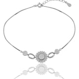 Wheel of Virtue Silver Anklet