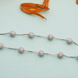 The Diana Glittering Spheres Rhodium Plated Silver Anklet