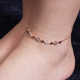 Trail of Inflorescence Silver Anklet