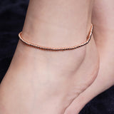 The Zaria Beadlace Silver Anklet